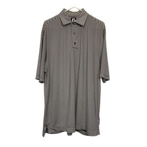 FootJoy Performance Polo Golf Stripe Shirt Navy White Size Large EUC #1210